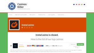 
                            8. Instacasino review and updated bonus – Casinos Killer
