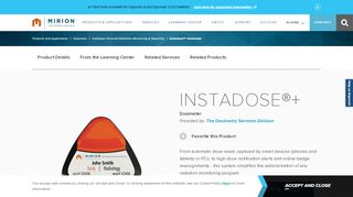 
                            5. Instadose+™ Dosimeter - Mirion Technologies