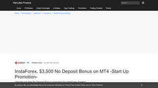 
                            8. InstaForex – $3,500 No Deposit Bonus on MT4 -Start Up Promotion ...