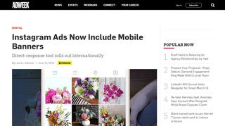 
                            11. Instagram Ads Now Include Mobile Banners – Adweek
