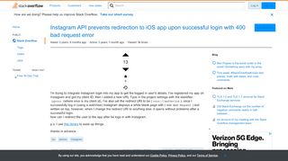 
                            12. Instagram API prevents redirection to iOS app upon successful ...