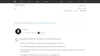 
                            11. Instagram does not accept my correct pass… - Apple Community