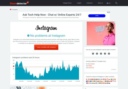 
                            1. Instagram down? Current status and problems | Downdetector