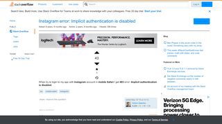 
                            9. Instagram error: Implicit authentication is disabled - Stack Overflow