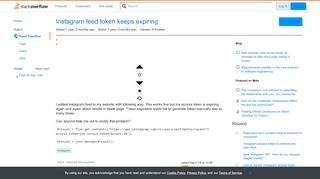 
                            2. Instagram feed token keeps expiring - Stack Overflow