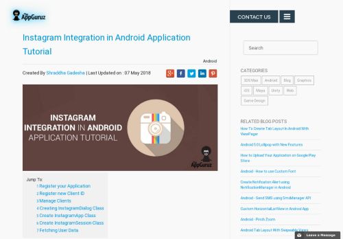 
                            7. Instagram Integration in Android Application Tutorial - TheAppGuruz