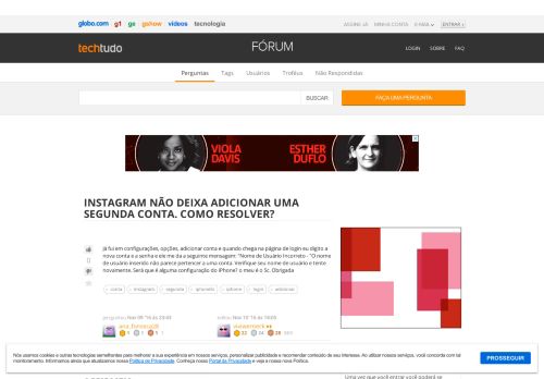 
                            12. Instagram não deixa adicionar uma segunda conta. Como resolver ...