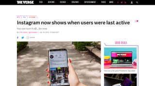 
                            2. Instagram now shows when users were last active - The Verge