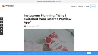 
                            10. Instagram planning: “Why I switched from Later to Preview app