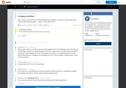 
                            3. Instagram problem : Instagram - Reddit