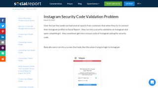 
                            7. Instagram Security Code Validation Problem - Social Report