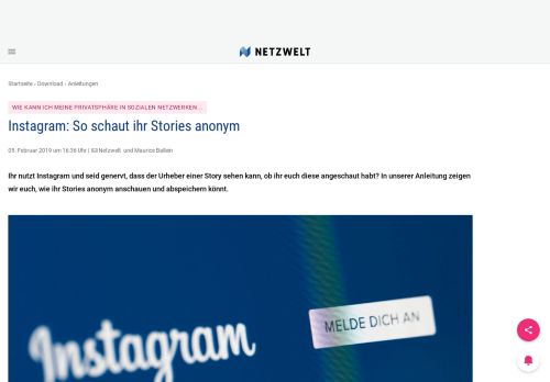 
                            8. Instagram: So könnt ihr Stories anonym ansehen und herunterladen ...