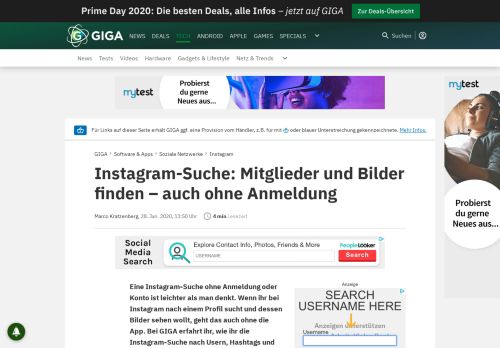 
                            9. Instagram: Suche nach Usern, Tags und Orten – GIGA