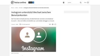 
                            9. Instagram unterstützt Wechsel zwischen Benutzerkonten | heise online