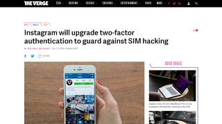
                            8. Instagram will upgrade two-factor authentication to guard against SIM ...