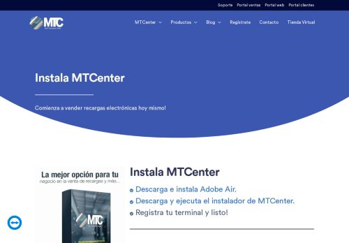 
                            5. Instala MTCenter | Vende Recargas Electrónicas con MTCenter