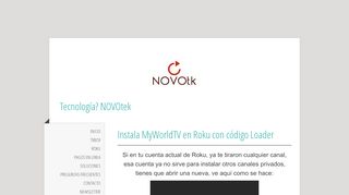 
                            4. Instala MyWorldTV en Roku con código Loader - NOVOtek