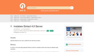 
                            8. Instalare Sintact 4.0 Server – Askit | Solutii si rezolvari pentru diverse ...