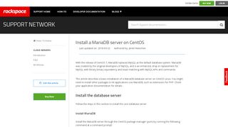 
                            9. Install a MariaDB server on CentOS - Rackspace Support
