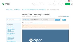 
                            8. Install Alpine Linux on your Linode