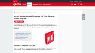 
                            5. Install and Activate MTS Dongle For First Time on Your Computer