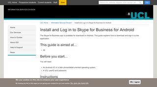 
                            10. Install and Log in to Skype for Business for Android | Information ... - UCL