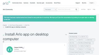 
                            10. Install Arlo app on desktop computer - Arlo Communities