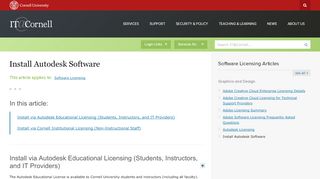 
                            13. Install Autodesk Software | IT@Cornell