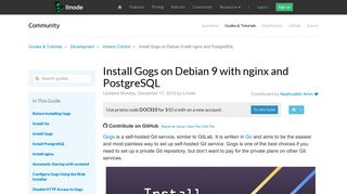 
                            5. Install Gogs on Debian 9 with nginx and PostgreSQL - Linode