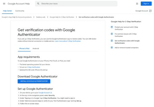 
                            4. Install Google Authenticator - iPhone & iPad - Google Account Help