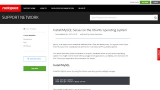 
                            6. Install MySQL Server on Ubuntu - Rackspace Support