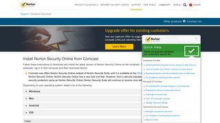 
                            4. Install Norton Security Online from Comcast | Xfinity Website