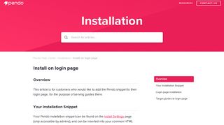 
                            9. Install on login page - Pendo Help Center