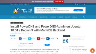 
                            12. Install PowerDNS and PowerDNS-Admin on Ubuntu 18.04 / Debian 9 ...