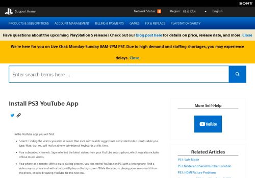 
                            4. Install PS3 YouTube App - PlayStation Support
