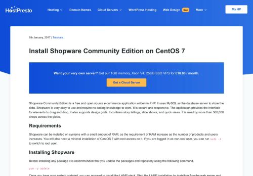 
                            13. Install Shopware Community Edition on CentOS 7 - HostPresto!