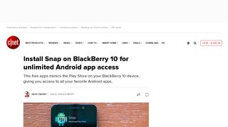 
                            3. Install Snap on BlackBerry 10 for unlimited Android app access - CNET