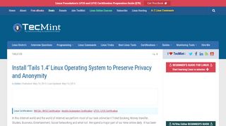 
                            9. Install 'Tails 1.4' Linux Operating System to Preserve Privacy and ...
