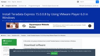 
                            7. Install Teradata Express 15.0.0.8 by Using VMware Player 6.0 in ...