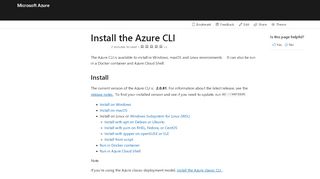 
                            12. Install the Azure CLI | Microsoft Docs