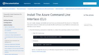 
                            13. Install the Azure Command Line Interface (CLI)