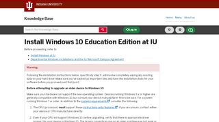 
                            13. Install Windows 10 Education Edition at IU - IU Knowledge Base