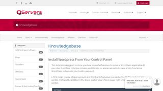 
                            8. Install Wordpress From Your Control Panel - QServers