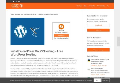 
                            11. Install WordPress On X10Hosting - Free WordPress Hosting