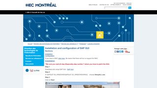 
                            8. Installation and configuration of SAP GUI | HEC Montréal