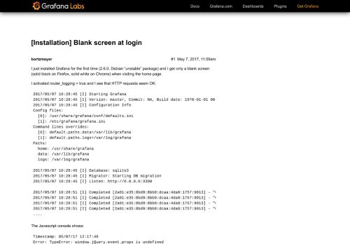 
                            1. [Installation] Blank screen at login - Grafana Community