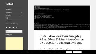 
                            7. Installation des Fonz fun_plug 0.5 auf dem D-Link ShareCenter DNS ...