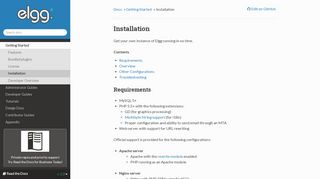 
                            4. Installation — Elgg master documentation