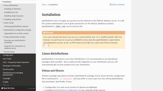 
                            5. Installation — phpMyAdmin 5.0.0-dev documentation