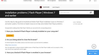 
                            7. Installation problems | Flash Player | Windows 7 and earlier